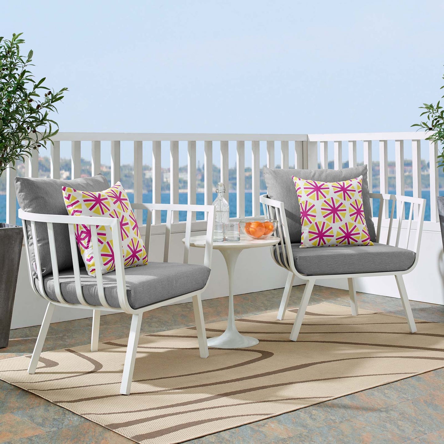 Riverside Outdoor Patio Aluminum Armchair Set of 2